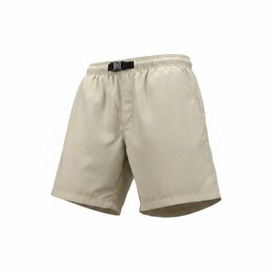Field & Stream Mens Large Nylon Hiking Shorts Tan Belted Mesh Lined 5" Inseam